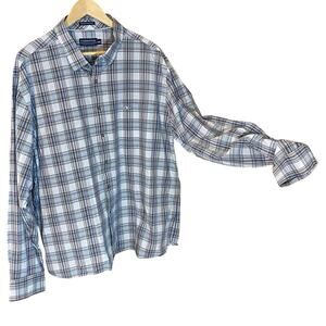 Fish Hippie Solace Collection Stretch Plaid Button Down Shirt XXL cotton blend